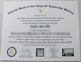 American Academy of Anti-Aging Medicine diploma