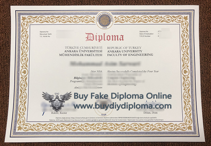 Ankara Üniversitesi diploma