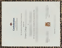 Confederation College diploma certificate