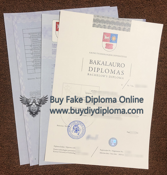 Kauno technologijos universitetas diploma with transcript