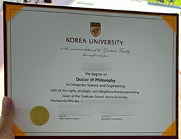 Korea University Doctor diploma certificate