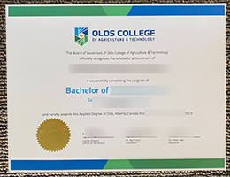 Olds College degree certificate