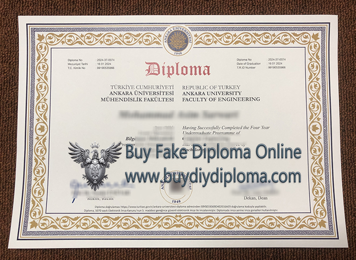 Ankara University diploma