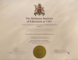 Michener Institute of Education at UHN diploma