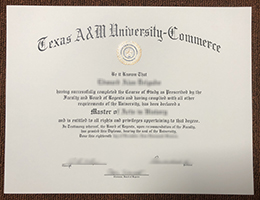 Texas A&M University–Commerce Diploma Certificate