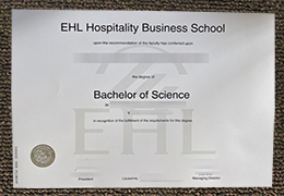 EHL Hospitality Business School degree certificate