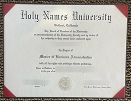 Holy Names University degree certificate