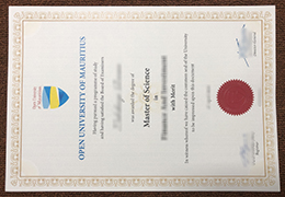 Open University of Mauritius degree certificate