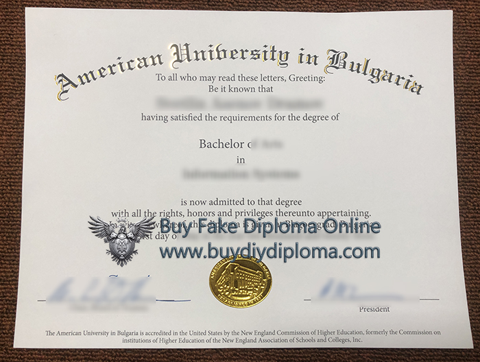 American University in Bulgaria diploma