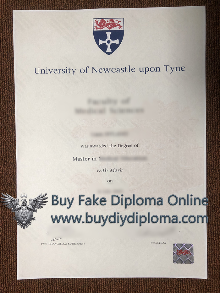 University of Newcastle upon Tyne degree certificate