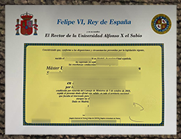 Alfonso X El Sabio University diploma