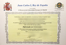 European University of Madrid diploma sample