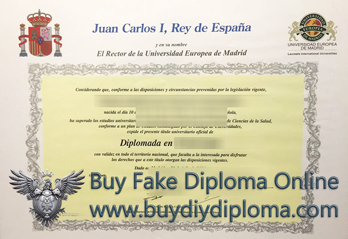 European University of Madrid diploma