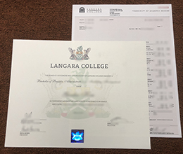 Langara College degree and transcript sample