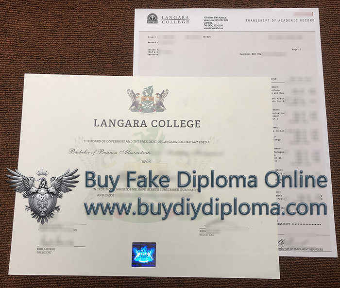 Langara College degree and transcript