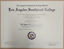 Los Angeles Southwest College (LASC) diploma sample