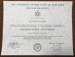 New York CPA Certificate sample