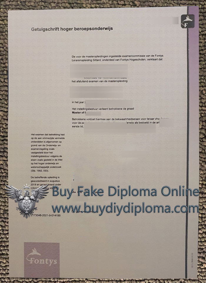 Fontys Hogescholen diploma 2025