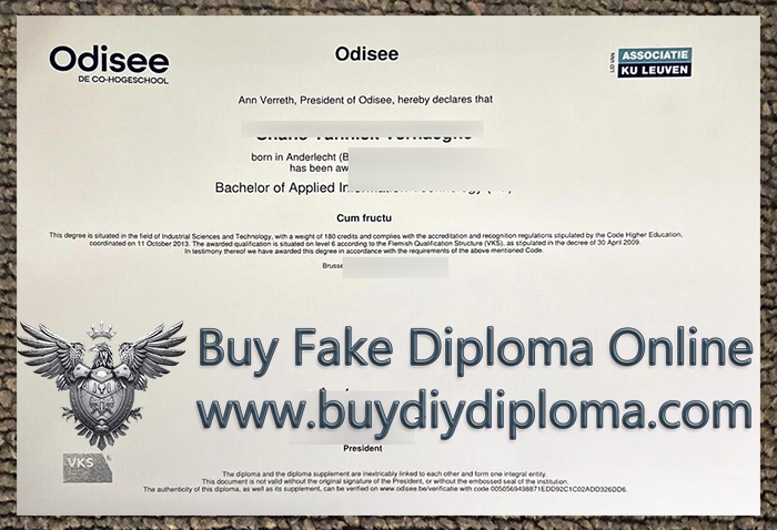 Odisee Hogeschool degree certificate