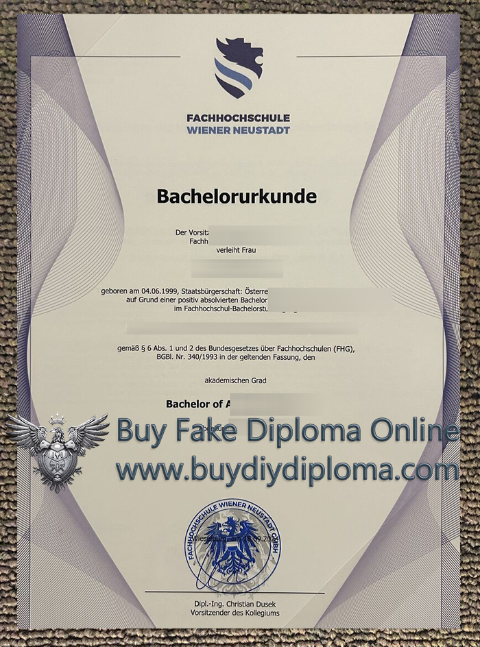 Fachhochschule Wiener Neustadt diploma certificate