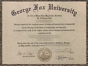 George Fox University diploma sample