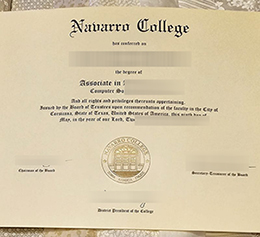 Navarro College degree certificate