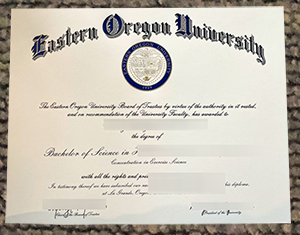 Eastern Oregon University degree certificate